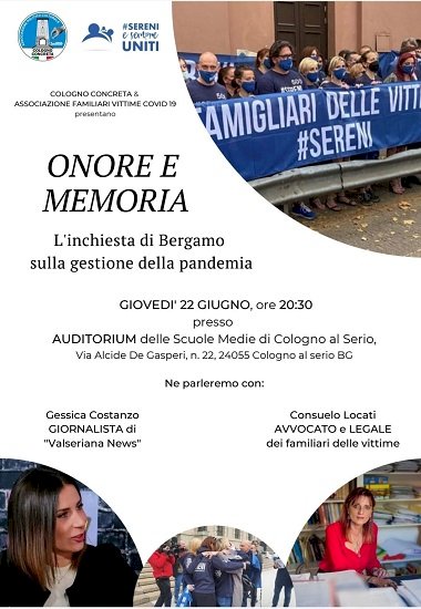 Onore e memoria per le vittime del Covid: il punto sull’inchiesta di Bergamo e sulle criticità dell’archiviazione di Conte e Speranza