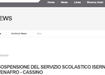 Trasporti: sospeso il servizio scolastico Isernia-Cassino