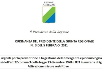 Abruzzo, prima settimana in «zona gialla» e nuovi lockdown comunali