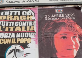Cerimonie per celebrare il coraggio dei partigiani. Ma restano i manifesti neofascisti