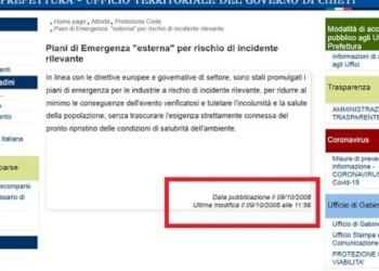 Piani emergenza esterna, pubblicazioni web ferme a 13 anni e 10 mesi fa