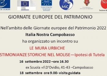 Giornate Europee del Patrimonio 2022: doppio appuntamento con Italia Nostra Campobasso