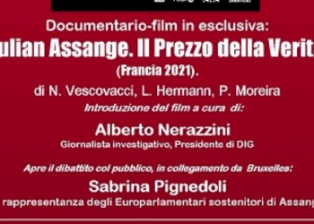 Reggio Emilia, venerdì 18 novembre proiezione del film-documentario “Julian Assange. Il prezzo della verità”