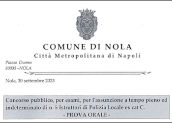 Concorso Polizia Locale a Nola: si procede per la prova orale