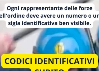 Codici identificativi obbligatori per le forze di polizia