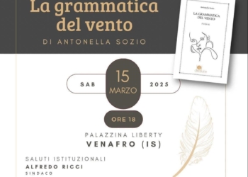 “La grammatica del vento” di Antonella Sozio: la presentazione a Venafro