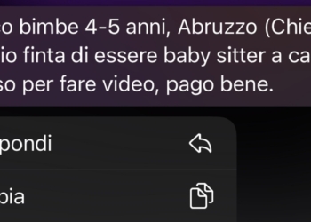 Canale telegram pedopornografico denunciato da Meter, pedocriminali attivi anche dall’Abruzzo