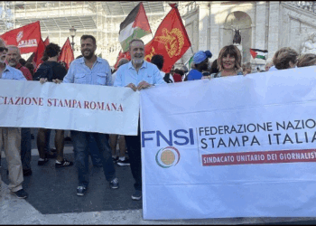 Gaza, Fnsi e Cgil insieme in piazza per fermare la barbarie: «Dalla parte di tutte le vittime»