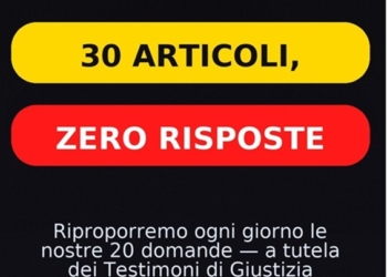 Trenta articoli, zero risposte: lo Stato che parla di legalità e lascia soli i Testimoni di Giustizia