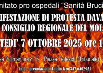 Sanità bruciata: cittadini in piazza contro la distruzione della sanità molisana