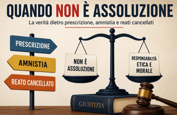 Quando non è assoluzione: la verità scomoda dietro prescrizione, amnistia e reati cancellati