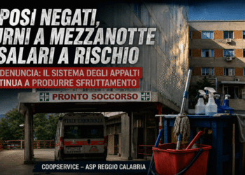 Coopservice–ASP Reggio Calabria, la denuncia USB: «Riposi negati, turni a mezzanotte e salari a rischio»