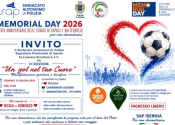 Memorial Day SAP 2026, a Isernia torna “Un gol nel tuo cuore”: sport, memoria e solidarietà allo stadio Lancellotta