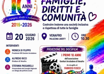 Venafro accende i colori dei diritti: dieci anni di Genitori Arcobaleno per una comunità che non lascia indietro nessuna famiglia