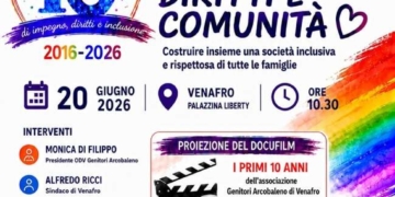 Venafro accende i colori dei diritti: dieci anni di Genitori Arcobaleno per una comunità che non lascia indietro nessuna famiglia