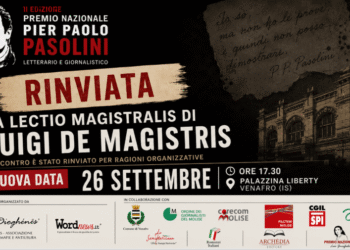 Rinviata la Lectio Magistralis di Luigi de Magistris: nuova data il 26 settembre a Venafro