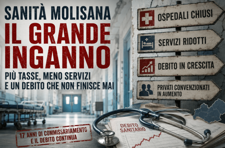 Sanità molisana, il grande inganno: più tasse, meno servizi e un debito che non finisce mai