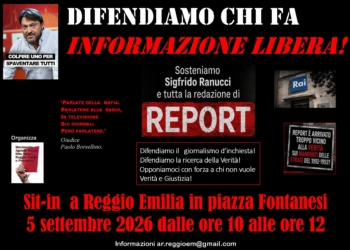 Reggio Emilia, sit-in per Sigfrido Ranucci e Report: «Difendiamo l’informazione libera»