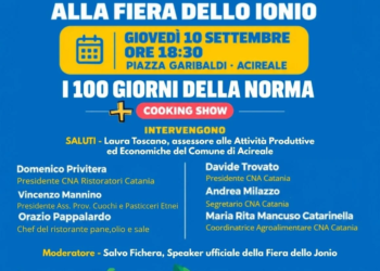 “I 100 giorni della Norma”: alla Fiera dello Jonio di Acireale un momento di confronto e cooking show. Giovedì 10 settembre ore 18:30 – piazza Garibaldi